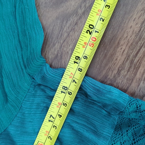 Sundance Green Ruffled Tiered Sundress with Bishop Sleeves - Picture 9 of 12